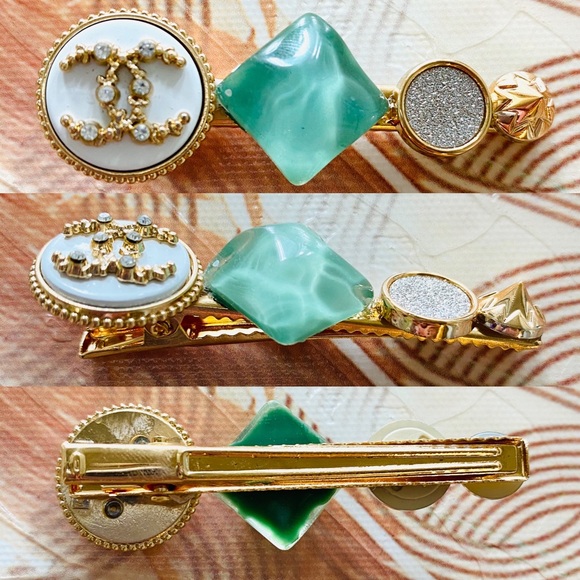 Handmade Designer Button Hairpins - Picture 4 of 4